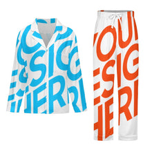 Charger l'image dans la galerie, Pyjama manches longues pour femme 2 pièces loungewear chaud et douillet personnalisé avec photo motif texte (conception une image)