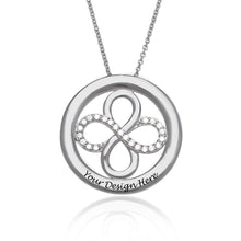 Charger l'image dans la galerie, Collier Infini Rond X0064 pour femme en argent sterling 925 gravure personnalisé avec prénom texte