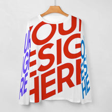 Charger l'image dans la galerie, Haut de pyjama à manches longues pour femme AL en qualité douce personnalisé avec photo  texte logo (conception multi-images)