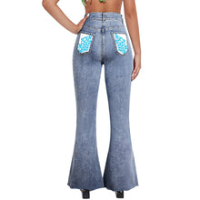 Charger l'image dans la galerie, Jean extensible évasé MC603 Personnalisé de poche avec texte et image (Image unique)