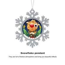 Charger l'image dans la galerie, Décoration de Noël en forme de petit flocon de neige JJ0525008 impression personnalisée avec motif texte photo logo