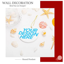 Charger l'image dans la galerie, Décoration / pendentif de Noël céramique rond personnalisé avec photo texte motif logo