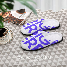 Charger l'image dans la galerie, Pantoufles / chaussons en coton pour femme personnalisée avec photo texte motif (Impression complète)