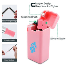 Charger l'image dans la galerie, Paille à boire pliable personnalisée en plastique et acier inoxydable