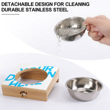 Charger l'image dans la galerie, Bol de nourriture en Bambou en Acier Inoxydable pour Animaux domestiques Pet bol CW1506000 impression personnalisé avec logo photo motif texte
