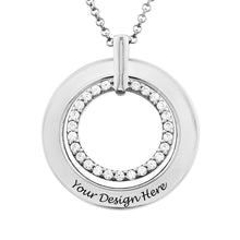 Charger l'image dans la galerie, Collier X0080 en argent sterling 925 / cuivre avec zircon cubique rond personnalisé pour femme gravure avec texte prénom
