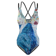 Charger l'image dans la galerie, Maillot de bain 1 pièce femme LT3154 personnalisé avec photo texte (conception multi-images)