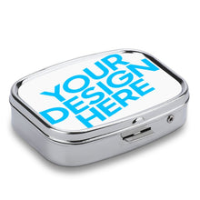 Charger l'image dans la galerie, Boîte à pilules pilulier carré en metal personnalisé avec photo motif logo texte