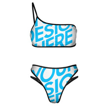 Charger l'image dans la galerie, 2023 nouveau maillot de bain une épaule J198D60 bikini bustier push-up ensemble 2 pièces personnalisé avec texte motif photo (conception une image)