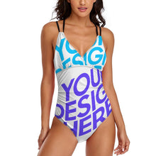Charger l'image dans la galerie, Maillot de bain 1 pièce femme LT3154 personnalisé avec photo texte (conception multi-images)
