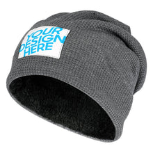 Charger l'image dans la galerie, Bonnet d'hiver à doublure chaude en peluche tricoté personnalisé avec photos motif texte