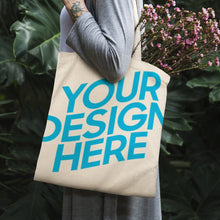 Charger l'image dans la galerie, Sac cabas Canvas femme / homme élégant personnalisé avec photo motif texte logo (impression recto verso)