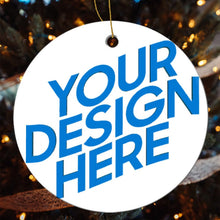 Charger l'image dans la galerie, Décoration/ornement ronde Céramique de Noël GY0902007 impression personnalisée avec texte photo logo motif