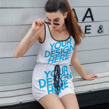 Charger l'image dans la galerie, Combinaison shorts à bretelles Femme Chic T05 impression personnalisée avec photo logo motif texte