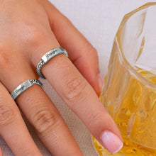 Charger l'image dans la galerie, Bague chaîne J0008 en argent sterling 925 pour femme homme personnalisée gravée avec lettres prénom texte