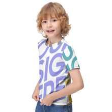 Charger l'image dans la galerie, T-shirt manches courtes enfant garçon ET023 personnalisé avec photo texte logo (conception multi-images)