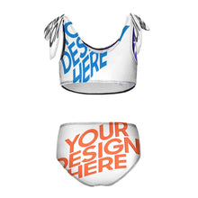 Charger l'image dans la galerie, Bikini fille bustier avec détails à nouer sur les épaules (2 pièces) NT022 personnalisé avec  photo texte logo (conception multi-images)