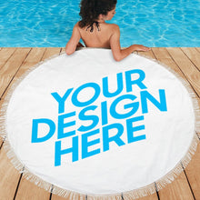 Charger l'image dans la galerie, Serviette de plage personnalisée à franges rondes