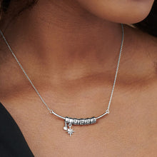 Charger l'image dans la galerie, Collier Star Diamond Circle Ball Pendentif X0011 argent sterling 925 gravure personnalisé avec prénom texte