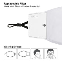 Charger l'image dans la galerie, Masques de protection personnlisés contre les PM2,5 bucco-nasaux (avec cordon noir)