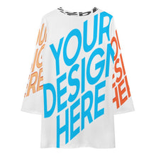 Charger l'image dans la galerie, Robe d'épissure à manches longues pour femmes F72Q tenue décontractée à la mode personnalisée avec prénom motif texte (conception multi-images)