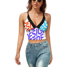 Charger l'image dans la galerie, Soutien-gorge de sport pour femme Crop Top Yoga Top NZ113 personnalisé avec photo logo texte motif (conception multi-images)