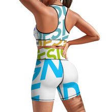 Charger l'image dans la galerie, Ensemble top et short / Tenues de yoga sans manches pour femme ABTZ personnalisé avec photo logo texte motif