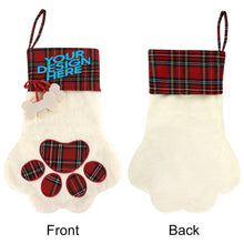 Charger l'image dans la galerie, Décoration en forme de patte de chat à transfert thermique, bas de noël personnalisés avec photo texte motif