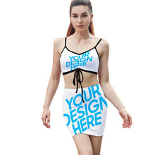 Charger l'image dans la galerie, Ensemble de jupe à cordon coulissant femme moderne Y05 personnalisé avec image logo motif texte