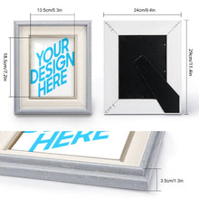 Charger l'image dans la galerie, Cadre photo en bois Naturel (version verticale) personnalisé avec photo logo texte motif
