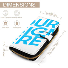 Charger l'image dans la galerie, Portefeuille à deux volets en cuir pour femmes et hommes personnalisé avec photo texte prénom