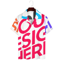 Charger l'image dans la galerie, Chemise à manches courtes pour homme AY006 avec col cubain personnalisée avec prénom motif texte (conception multi-images)