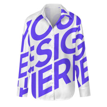 Charger l'image dans la galerie, Chemise blouse manches longues femme imprimée personnalisée avec photo texte motif (conception une image)