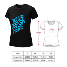 Charger l'image dans la galerie, T shirt tee shirt à manche courte et col rond 100% coton pour femme personnalisé avec photo logo et texte (Impression recto-verso)