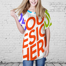 Charger l'image dans la galerie, Impression multi-images pour femmes T-shirt robe longue col rond surdimensionné Oversize AQT personnaliser avec photos motif texte logo