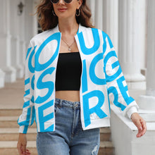 Charger l'image dans la galerie, Veste zippée sweat zippé femme sans capuche original LLJK personnalisé avec photo motif logo texte (conception une image)