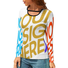 Charger l'image dans la galerie, Impression des multi-images Haut à découpes à manches longues Ample Femme NZ051 personnalisé avec photo motif logo texte