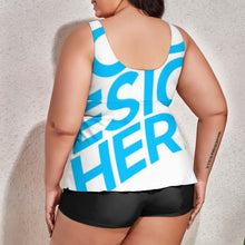 Charger l'image dans la galerie, Tankini maillot de bain fendu femme QZ6065 personnalisé avec photo logo texte motif (conception une image)