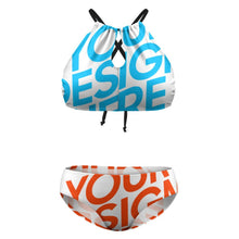 Charger l'image dans la galerie, Bikini halter neck deux pièces grande taille femme sexy BK2040 personnalisé avec photo motif logo texte
