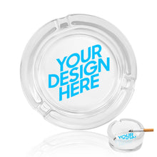Charger l'image dans la galerie, Cendrier en verre avec tapis antidérapant personnalisé avec photo texte logo