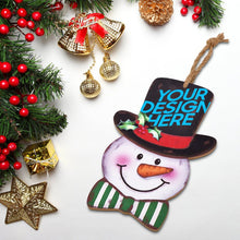 Charger l'image dans la galerie, Bonhomme de Neige en planche de Bois de Noël Décoration personnalisé avec photo logo motif texte