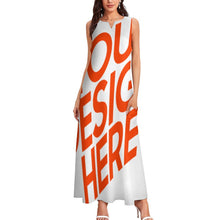 Charger l'image dans la galerie, Grande taille femmes maxi robe longue sans manches GQ personnalisé avec photos motif texte logo (conception multi-images)