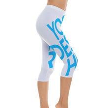 Charger l'image dans la galerie, Impression d'image unique Pantalon de yoga taille haute Femme legging 3/4 personnalisé avec photo motif texte logo