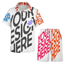 Charger l'image dans la galerie, Ensemble chemise manches courtes et short homme B339D1P personnalisée avec prénom motif texte (conception multi-images)