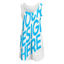 Charger l'image dans la galerie, QQ Robe de plage robe d'été imprimée sans manches col en U femme personnalisé avec photo et texte (impression d'image unique)