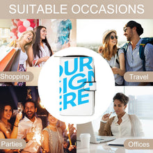 Charger l'image dans la galerie, Portefeuille à deux volets en cuir pour femmes et hommes personnalisé avec photo texte prénom