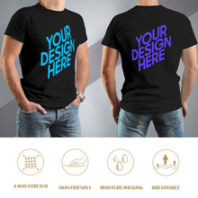 Charger l'image dans la galerie, T-shirt tee shirt à manches courtes en col rond homme imprimé recto-verso personnalisé avec photo logo texte motif
