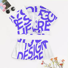 Charger l'image dans la galerie, Tenue uniforme costume de pom pom girl crop top et jupe pour femme 2 pièces personnalisé avec photo logo texte motif (impression d'image unique)