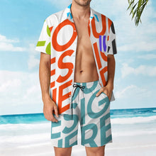 Charger l'image dans la galerie, Ensemble tenue chemise et short de plage homme original grande taille ample homme personnalisé avec photo motif logo texte