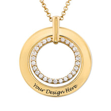 Charger l'image dans la galerie, Collier X0080 en argent sterling 925 / cuivre avec zircon cubique rond personnalisé pour femme gravure avec texte prénom
